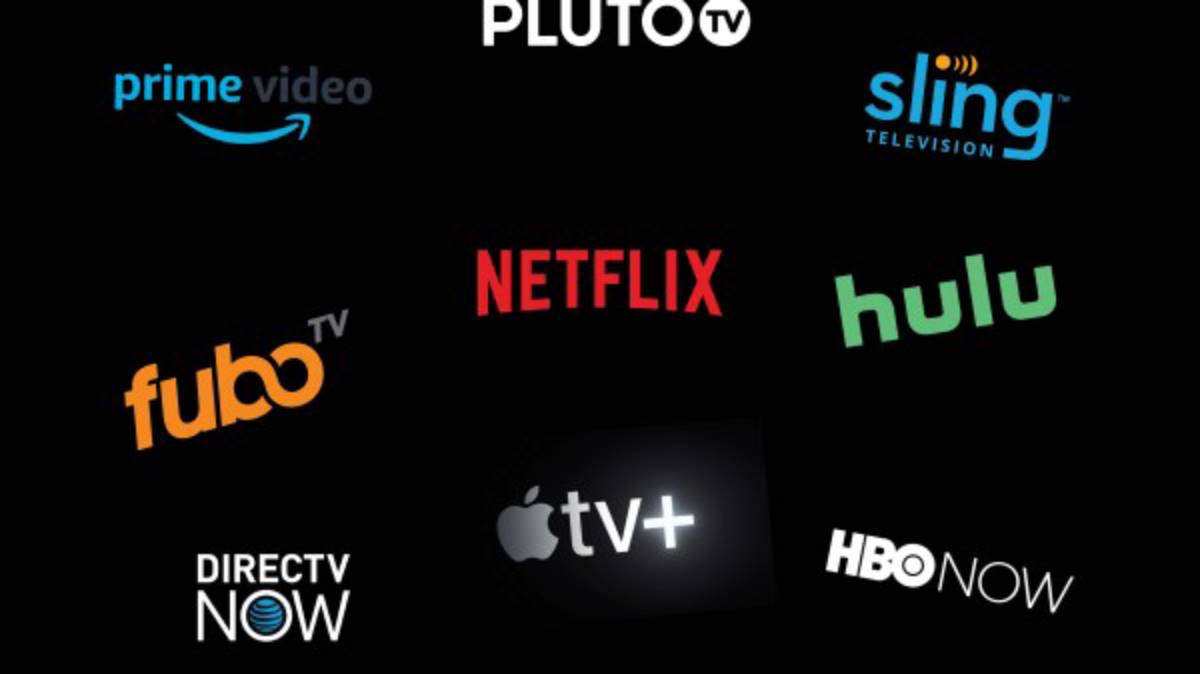 Logos of popular streaming services.